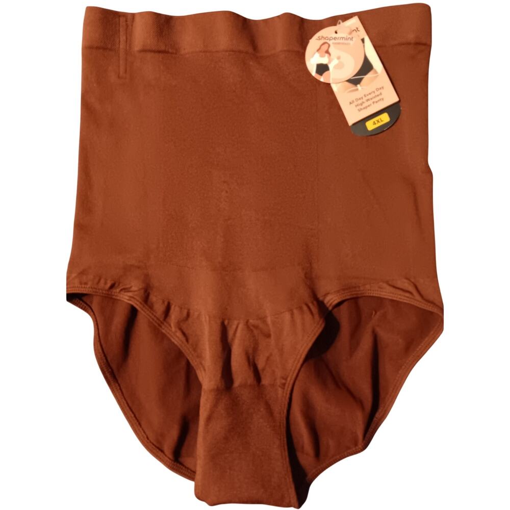 Shapermint Essentials High-Waisted Shaper Panty in Size 4XL Brown NEW